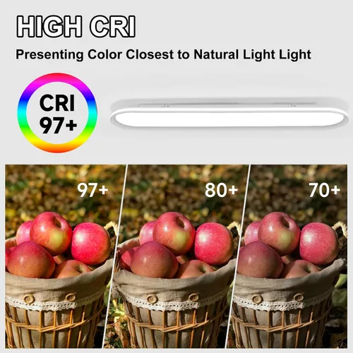 Vista 2 de Lámpara de techo LED de metal de 37.4", delgada, iluminada por los bordes - lámparas lineales de espectro completo de 55W, 6500K, lámpara de techo