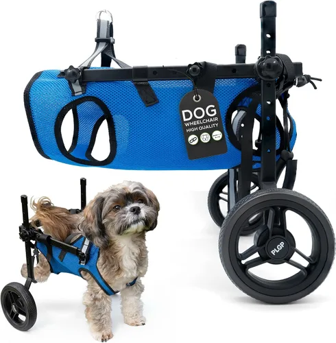 Vista 9 de Silla de ruedas para perros para patas traseras, carrito para silla de ruedas para perros, sillas de ruedas para perros y gatos con patas traseras