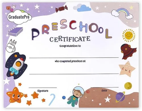 Vista 3 de GraduatePro Paquete de certificado de medalla de estola de graduación preescolar 2024 para niños pequeños