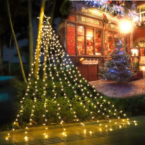Vista 12 de Cadena de Luces de Navidad que Cambian de Color, 335 LED RGB con Control Remoto y Temporizador, Luces de Árbol de Navidad Impermeables