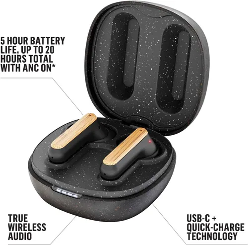 Vista 4 de House of Marley Redemption ANC: Auriculares inalámbricos con cancelación de ruido con micrófono, conectividad Bluetooth, 20 horas de tiempo total