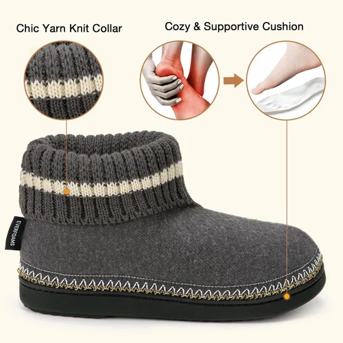 Vista 7 de EverFoams Pantuflas cómodas de espuma viscoelástica para mujer con suela de goma para interiores y exteriores