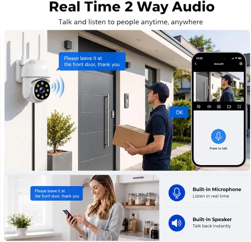 Vista 5 de Camcamp WiFi Pro Camaras de Seguridad para Casa Inalambricas Exterior IP66 1 camera