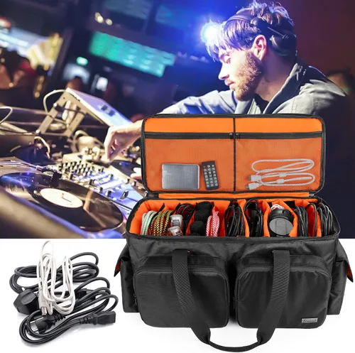 Vista 7 de Trunab Bolsa para archivos de cable DJ con parte inferior acolchada