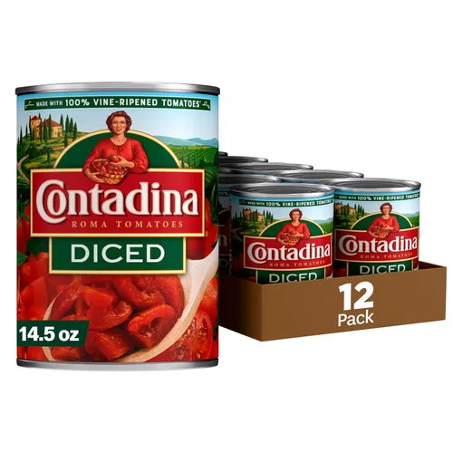 Vista 2 de Contadina Tomates Roma en cubitos enlatados, 14.5 onzas