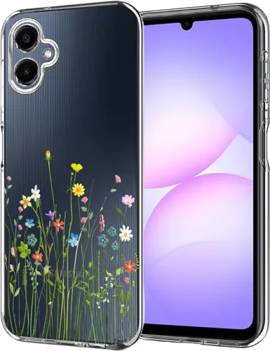 Vista 22 de Unov Funda diseñada para Galaxy A06 4G, funda transparente con [patrón antideslizante en relieve], protección delgada a prueba de golpes