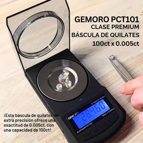 Vista 2 de GemOro Platinum PCT101 Durable Precise Jewelers Premium Class Quilat Mini Scale Herramienta de precisión digital con lectura profesional experta