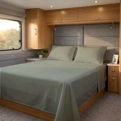 Vista 58 de Cottingon Juego de sábanas cortas de 4 piezas para caravana tamaño Queen, 100% algodón egipcio de fibra extra larga premium, juego de sábanas suaves