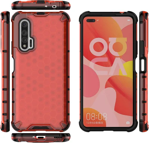 Vista 236 de Pzwoxukhov Funda compatible con Huawei Nova 3i, compatible con Huawei P Smart+ 2018 Honeycomb Anti-Drop Shock-Absorbing Case Negro