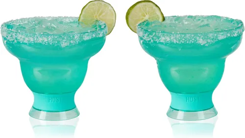 Vista 11 de HOST FREEZE - Vasos de Margarita sin tallo, vasos de cóctel de plástico aislados para bebidas congeladas, vasos enfriadores de doble pared para Azul