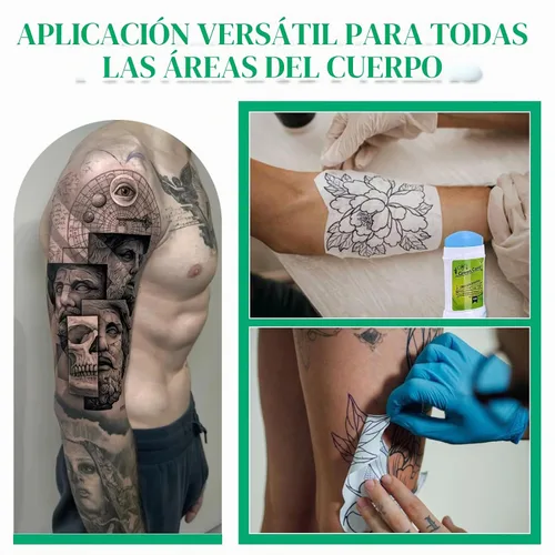 Vista 7 de Gel de transferencia de tatuajes 3pcs profesional plantilla