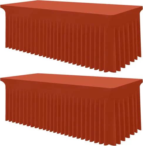 Vista 84 de Smiry Mantel de Spandex, Mantel Elástico Ajustable Extensible para Mesas Rectangulares de 6 Pies, Falda Cubierta de Mesa Impermeable y Lavable