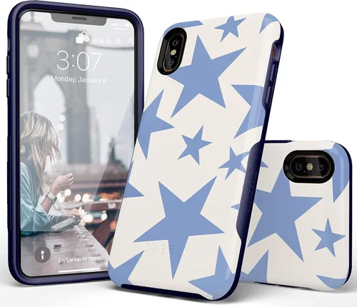 Vista 105 de Casely Funda para iPhone Xs Max Funda con estampado de festival (solo buenas vibraciones)