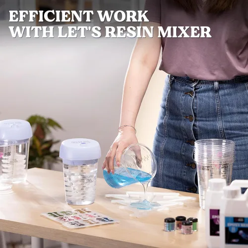 Vista 6 de LET'S RESIN Mezclador automático de resina, mezclador epoxi fácil de limpiar, agitador eléctrico para mezcla de 24 onzas líquidas, suministros
