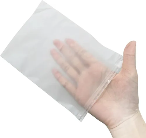 Vista 5 de Pequeña bolsa de embalaje esmerilada, 50 bolsas de plástico transparente de 5.5 x 7.9 pulgadas, bolsas de polietileno transparente con cierre de 3