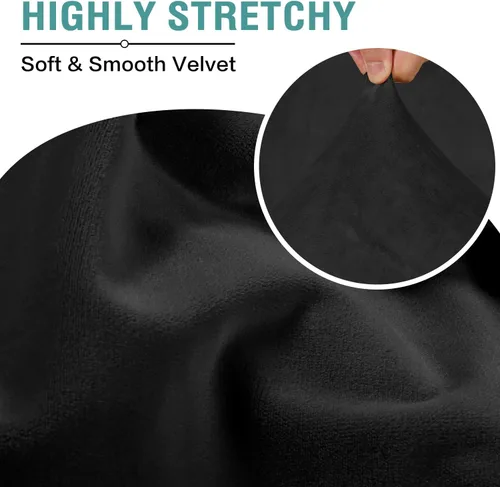 Vista 4 de Funda de cojín elástica de terciopelo, funda de felpa para asiento de sofá, protector de muebles antideslizante para silla/sofá biplaza/sofá