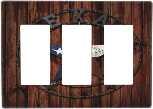 Vista 93 de Mid Century Morden Boho - Placa de pared para interruptor de luz dúplex de 1 banda, placa frontal decorativa eléctrica para receptáculo para baño