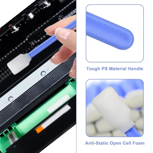 Vista 3 de 50pcs 5.11" Rectángulo Cuadrado Espuma Limpieza Hisopo Palillos (azul) Palillos de limpieza de hisopos para impresora de inyección de tinta