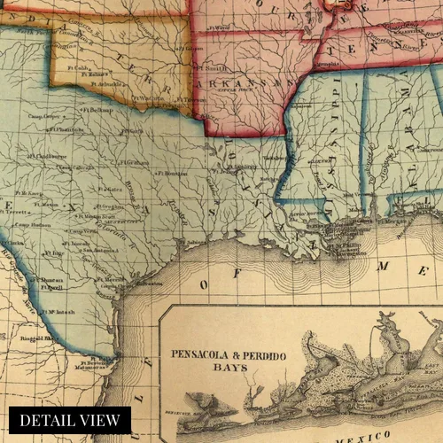 Vista 2 de HISTORIX Vintage 1861 American Civil War Map - Mapa vintage de los Estados Unidos de 18 x 24 pulgadas que muestra la ubicación de puestos militares