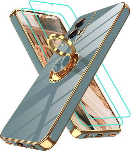 Vista 149 de Funda para Motorola Moto G 5G 2024: Funda Moto G Play 5G 2024 con 2 piezas de protectores de pantalla, soporte de anillo de rotación de 360°
