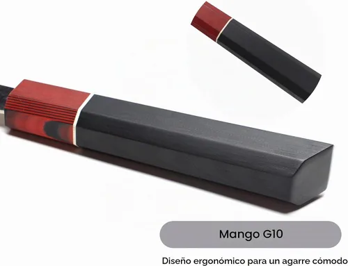 Vista 5 de Miyake Cuchillo de chef japonés Gyuto de 8.6 pulgadas, cuchillo de cocina profesional de Damasco afilado con mango G10 de espiga completa