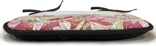 Vista 2 de Lunarable Floral Chair Cushion Pad, Flower Petal with Oriental Detail Culture Design, Seat Padding for Kitchen & Patio with Anti-Slip Backing