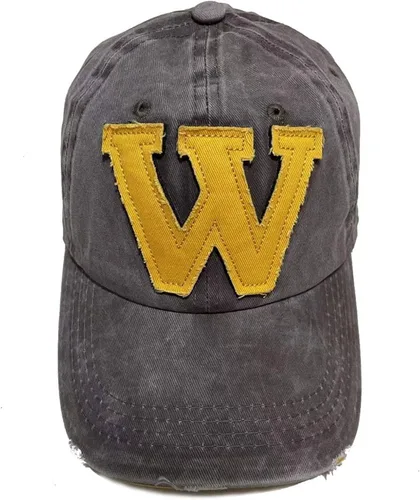 Vista 2 de Gorra de béisbol unisex con letra W para exteriores, estilo vintage, de mezclilla lavada, sombrero de hockey y snapback para hombres y mujeres