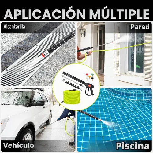 Vista 3 de M MINGLE Kit de manguera y pistola para lavadora a presión, manguera