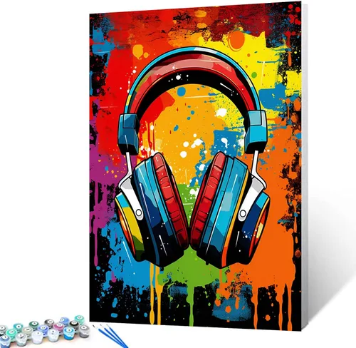 Vista 26 de Tucocoo Pintura de globos coloridos por números para adultos, kits de pintura al óleo digital sobre lienzo con pinceles y pigmento acrílico, arte