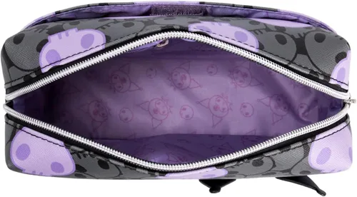 Vista 4 de Impressions Vanity Kuromi - Bolsa de cosméticos para mujer, organizador de maquillaje de viaje con logotipo de Kuromi, bolsillo deslizante, bolsillo