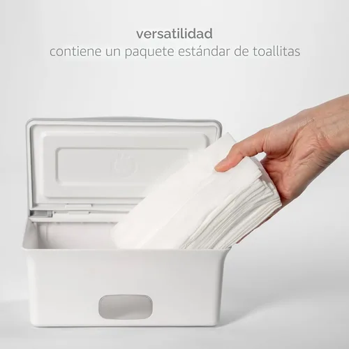 Vista 7 de Dispensador de toallitas para bebé Ubbi, estuche de toallitas para bebé, porta toallitas para bebé con placa ponderada, mantiene las toallitas