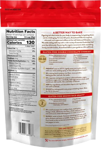 Vista 2 de Arrowhead Mills Harina de arroz integral orgánica sin gluten, 24 onzas