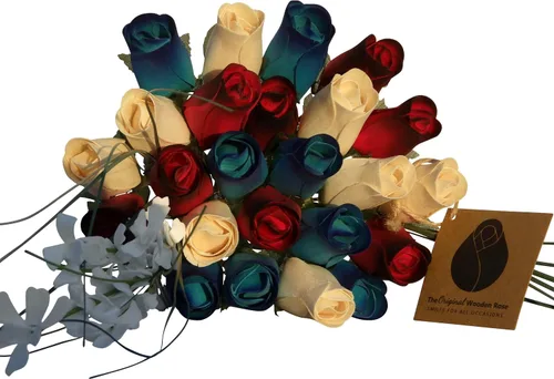 Vista 7 de Ramos originales de rosas de madera en 1, 2, o 3 docenas, Abedul, 1 Docena