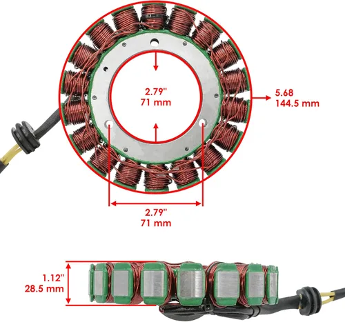 Vista 2 de Caltric Estator y junta compatibles con Polaris Scrambler 850 / Scrambler Xp 850 2013 2014 2015 2016
