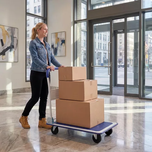 Vista 10 de Goplus Carro plegable de la plataforma 330LBS Rolling Flatbed Cart Hand Platform Truck Push Dolly para cargar