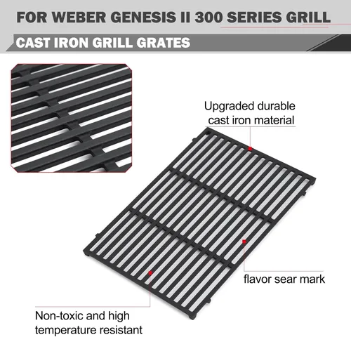 Vista 3 de 66095 66802 Piezas de repuesto de rejillas para Weber Genesis II E-310 II E-315 II E-335 II GS4 II E-330 LX E-340 Piezas de parrilla Weber Genesis