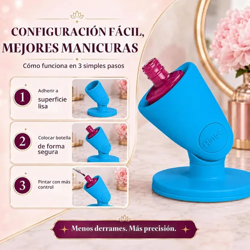 Vista 5 de tweexy Soporte para frasco de esmalte de uñas con bisagra Soporte antiderrame para esmalte de uñas, inclinado, succión IntelliStick Airlock