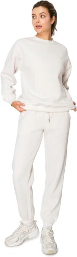Vista 22 de Cali1850 Sudadera Cloud Nine Fleece Crew para mujer, ajuste relajado, cuello acanalado, puños y dobladillo
