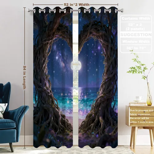 Vista 242 de Batmerry American Flag Ink Dot Blackout Tier Curtains, Red Blue White Stars Abstract Thermal Insulated Half Curtain Rod Pocket Small Valance for