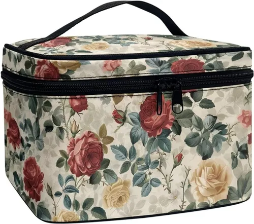 Vista 48 de doginthehole Bolsa de maquillaje, bolsa de cosméticos de viaje, bolsa de aseo portátil grande, organizador de accesorios para mujeres y niñas