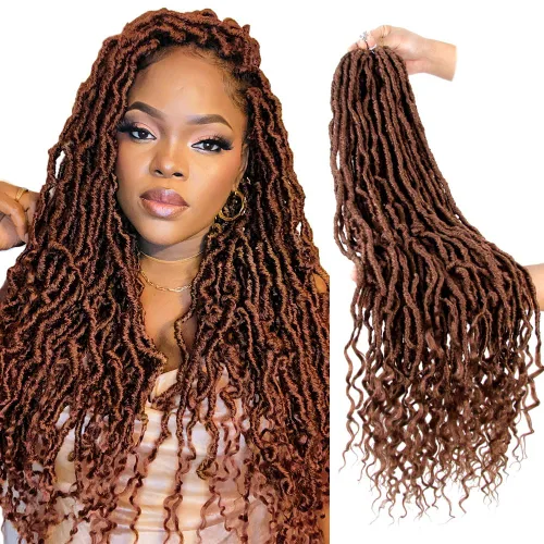 Vista 33 de BOHOBABE Rastas Sintéticas de Ganchillo de 10 Pulgadas, Rastas de Ganchillo Suaves Boho con Puntas Rizadas, Rastas Cortas de Diosa Bohemia de 1#