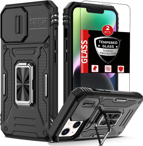 Vista 11 de Funda para iPhone 12 Pro Max con 2 protectores de pantalla, cubierta deslizante integrada para cámara para 12Pro Max, funda para teléfono