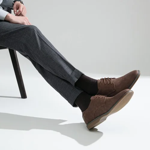 Vista 8 de Jousen Men's Dress Shoes Casual Business Dress Shoes for Men Suede Oxford Classic Formal Derby Shoes