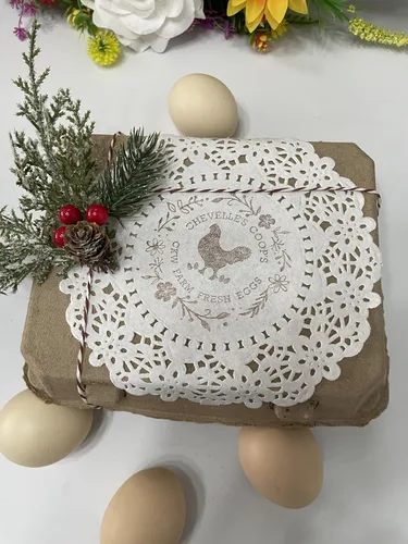Vista 3 de Sello de cartón de huevos Sellos personalizados de cartón de huevos Sello de huevos de gallina Sello de goma de madera personalizado