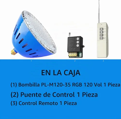 Vista 5 de Luces LED para piscina con control remoto, repuesto de bombilla de piscina de 120 VCA para 500 W, Pentair enterrado, cambio de color RGB multicolor
