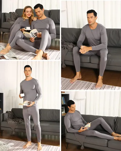Vista 5 de ViCherub Thermal Underwear for Men Fleece Lined Long Johns Thermals Top and Bottom Set Base Layer for Cold Weather
