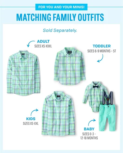 Vista 4 de The Children's Place Trajes familiares a juego para niños, mamá y yo, papá e hijo, bebé, colección Mint to Be
