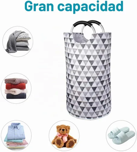 Vista 3 de [Usado] Dalykate Cesta de Ropa Extragrande 115L Cesta de Ropa Plegable de Tela Oxford Cesto de Ropa Plegable Bolsa de Ropa Plegable con Asas