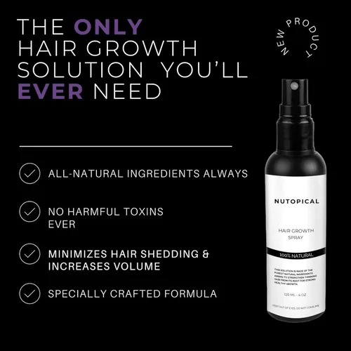 Vista 3 de Spray para el crecimiento del cabello para adelgazar el cabello, tratamiento de crecimiento del cabello para mujeres y hombres, fabricado en Estados