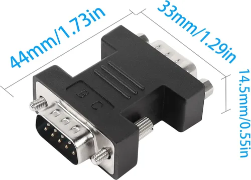 Vista 6 de QIANRENON RS232 DB9 macho a DB9 macho adaptador de conector extensor DB 9 Pin convertidor serial, para dispositivos de interfaz de comunicación